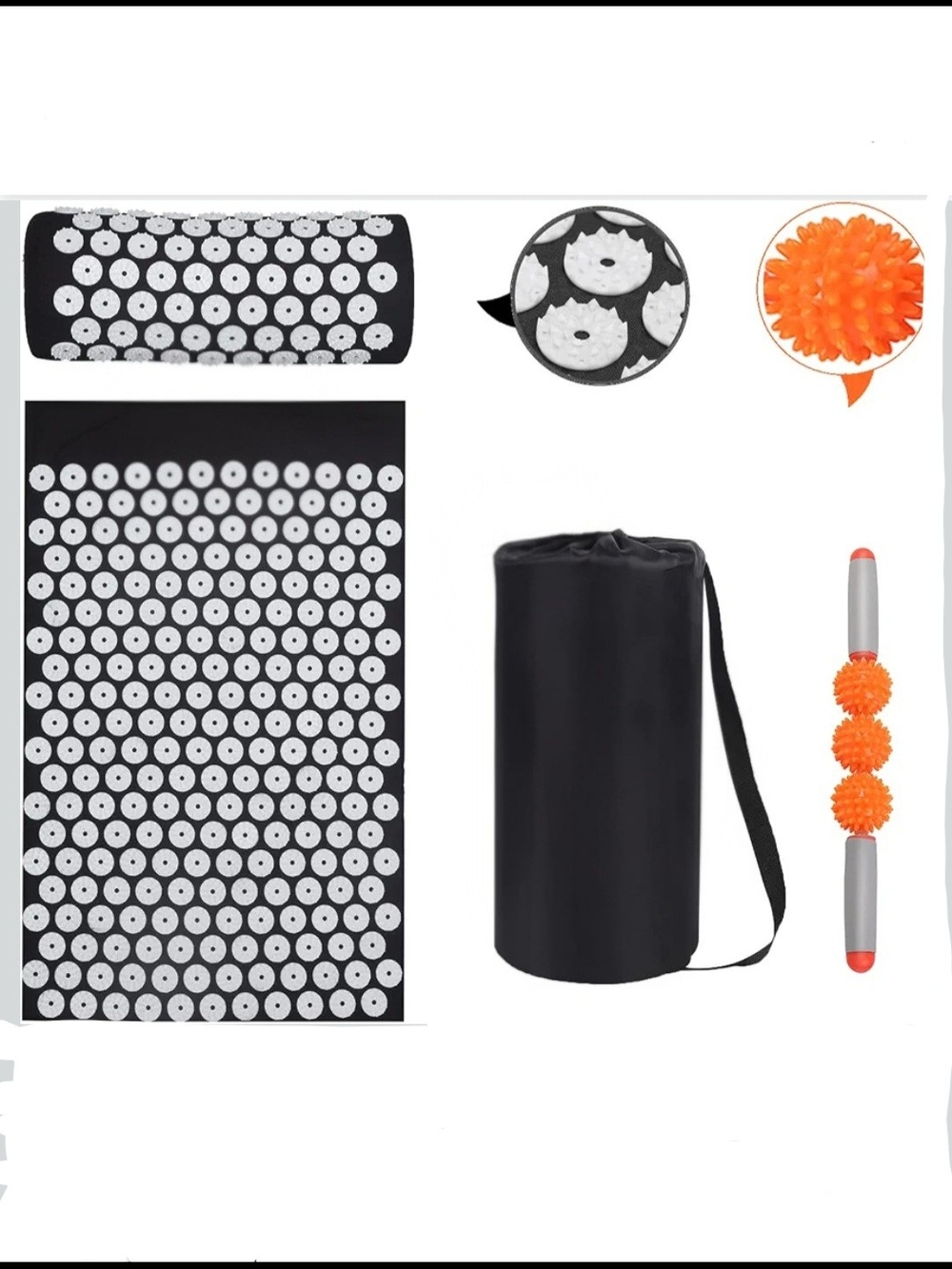 Shakti Acupressure Massage Mat & Neck Pillow Set with Muscle Roller
